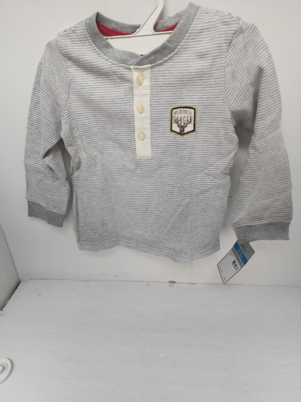 Carter's Infant's T-Shirt Gray/White Striped Size 24 Months New !!!